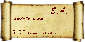 Suták Anna névjegykártya